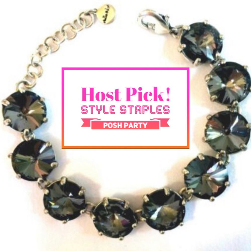 :: S&D "Amelie" Silver/Smoky Sparkly Bracelet